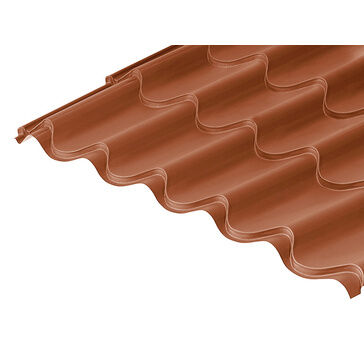Cladco 41/1000 Tileform 0.6mm Prelaq Mica Coated Roof Sheet - Copper Brown
