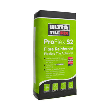 Ultra Tile Fix Proflex Rapid Tile Adhesive Flexible Fibre Reinforced - 20kg White/Grey