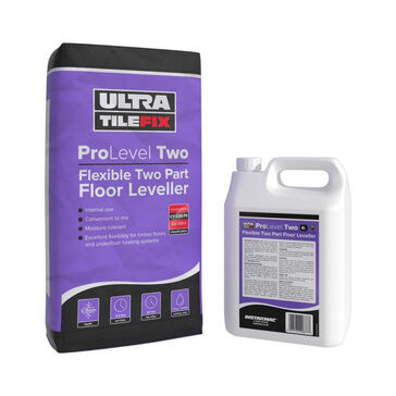 Ultra Tile Fix Pro Level Two Flexible Self Levelling Two Part Floor Leveller Grey - 20kg