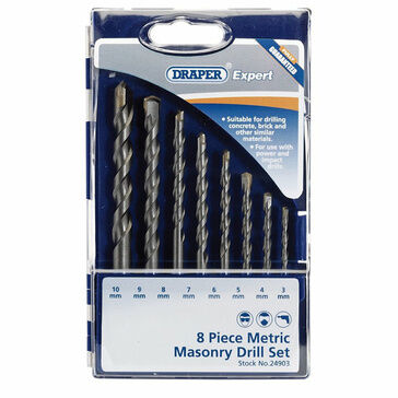 Draper Masonry Drill Set 3 - 10mm (Pack of 8)
