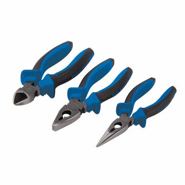 Draper Soft Grip Pliers Set Blue (Pack of 3)