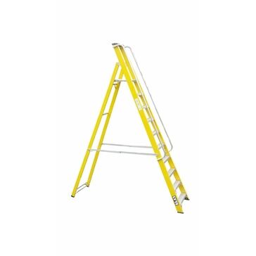 Lyte Heavy Duty EN131-2 Professional Non-Conductive Platform Step Ladder (Handrails Both Sides)