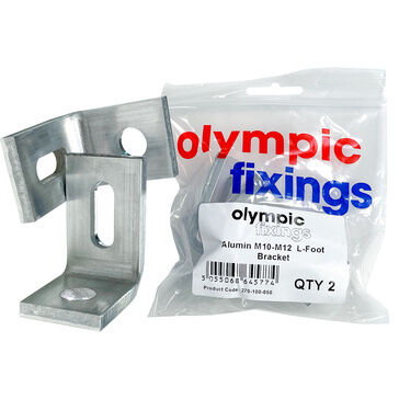 Olympic Fixings L Mounting Plate Aluminium (For fixings brackets or anchors) - Pack of 2