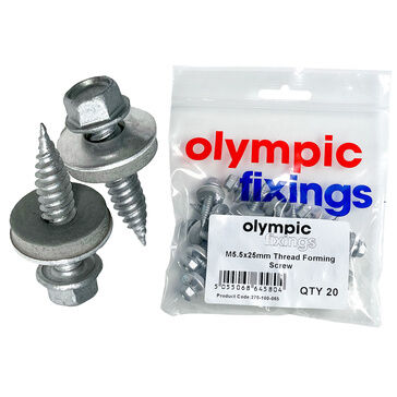 Olympic Fixings Thin Sheet Screw - M5.5 x 25mm (Pack of 20)