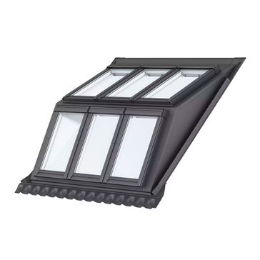VELUX EBW MK06 Dormer Base Unit &amp; Profiled Flashing Kit (Excluding Windows) - 78cm x 118cm (Choose 4 or 6 Window Variant)