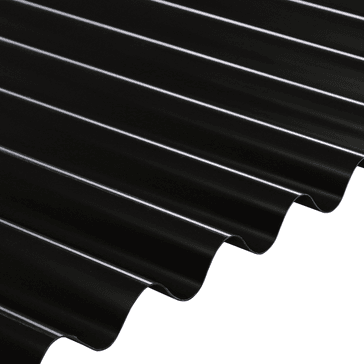 Solstice 93/35 Eco Corrugated PVC Roof Sheet (Black) - 1.2mm Thick