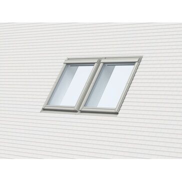 VELUX EKP CK02 4021E2 Plain Tile Pro+ Double Integrated Side-by-side Flashing 100mm Gap - White - 55cm  x 78cm