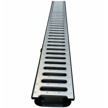 DekDrain Vela A15 Channel Drain With Galvanised Steel Grating (1m x 121mm)