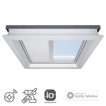 Solar Powered White Electric Blind for RoofLITE+ Flat Roof Windows