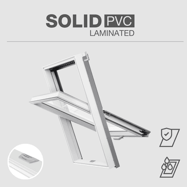 Plastic Double-Glazed RoofLITE+ SOLID PVC Laminated Roof Window