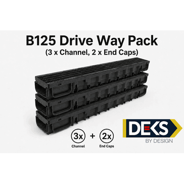 DEKDrain - Hydrus PP B125 Black Driveway Pack Kit