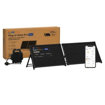 UKSOL Plug-In Solar Pro Plus 2 Panel Kit (with 800W Micro-Inverter) – Hybrid Adjustable Mount
