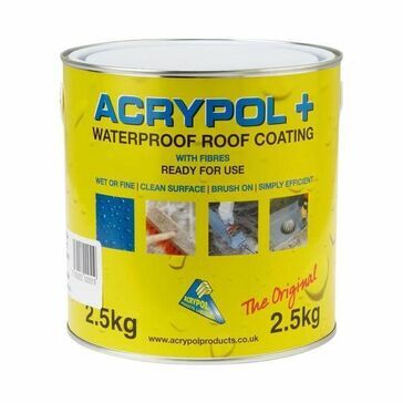 Acrypol + Waterproof Roof Coating With Fibres 2.5kg (Grey) Pack of 8