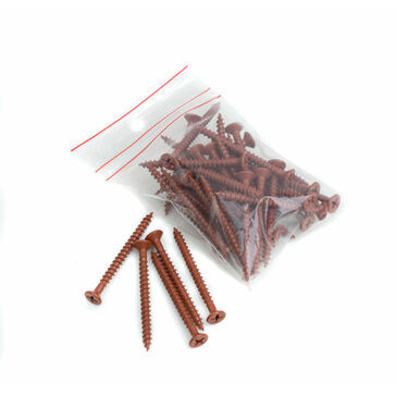 Lightweight Tiles Plastic Coated Fixing Screws - Brown/Red