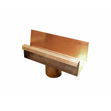 Coppa Gutta Copper Large Box Running Outlet - 80 ø Spigot - 300mm section with spigot fitted