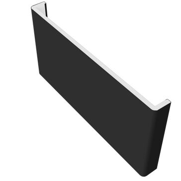 Freefoam Double Ended Plain 10mm Fascia Board - Black (5m)