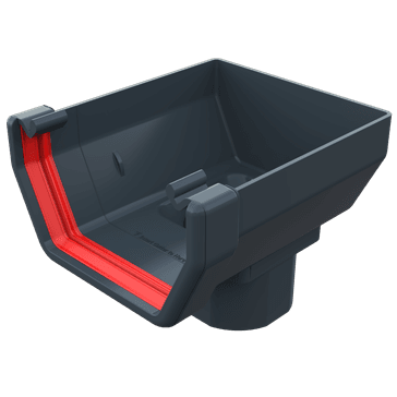 Freeflow uPVC Square Gutter Stopend Outlet