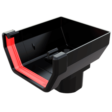 Freeflow uPVC Square Gutter Stopend Outlet