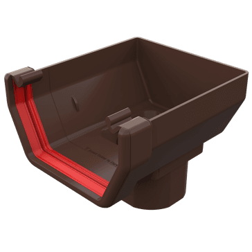 Freeflow uPVC Square Gutter Stopend Outlet