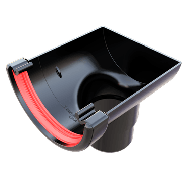 Freeflow uPVC Half Round Gutter Stopend Outlet