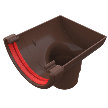 Freeflow uPVC Half Round Gutter Stopend Outlet