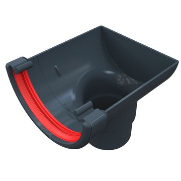 Freeflow uPVC Half Round Gutter Stopend Outlet