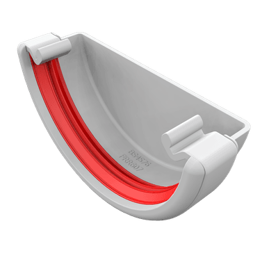Freeflow 112mm uPVC Half Round Gutter External Stop End