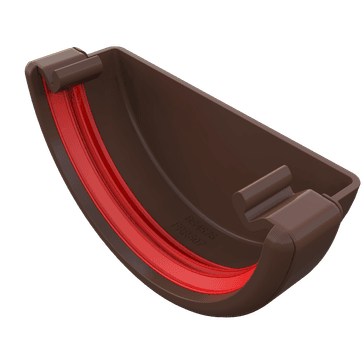Freeflow 112mm uPVC Half Round Gutter External Stop End