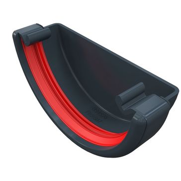 Freeflow 112mm uPVC Half Round Gutter External Stop End