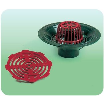 Caroflow 100mm Flat Roof Vertical Threaded Drainage Outlet (Dome Grate)