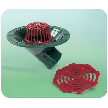 Caroflow 100mm 45 Degree Threaded Flat Roof Drainage Outlet (Dome Grate)