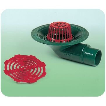 Caroflow 100mm 90 Degree Spigot Flat Roof Drainage Outlet (Dome Grate)