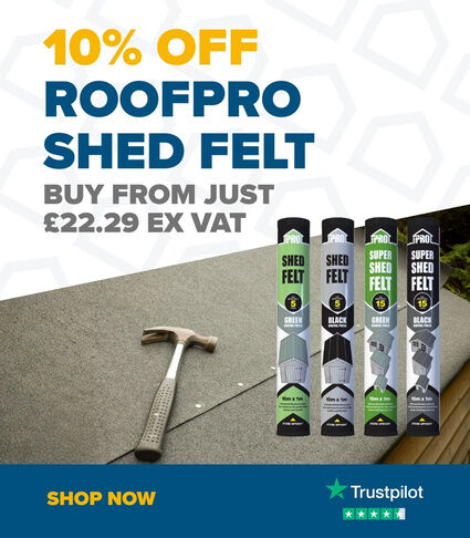10% off RoofPro shed felt