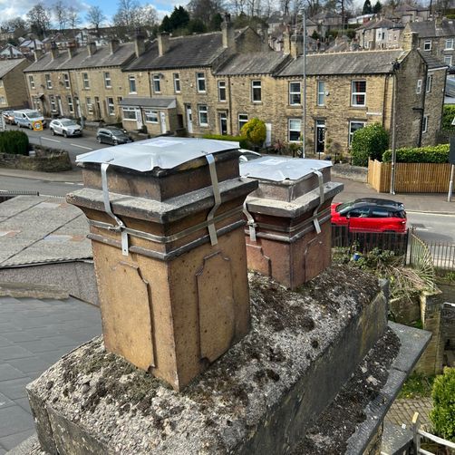 Customer image of Brewer Square Aluminium Disused Chimney Capper (Fits Pots 6" - 10")