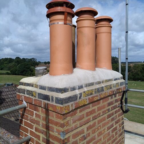 Customer image of Clay Solid Fuel Cannon Head Chimney Pot