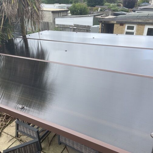 Customer image of Cut To Size Corotherm Bronze Multiwall Polycarbonate Roof Sheet