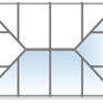 Korniche Aluminium Slimline Flat Roof Window Lantern - 2.5m x 1.5m (No Rafters Included) additional 10