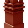 Clay Solid Fuel Square Spiked Chimney Pot - 670mm additional 1