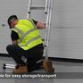 Aluminium Dmax Double Extension Ladder with Stabiliser Bar - 2 x 11 additional 4