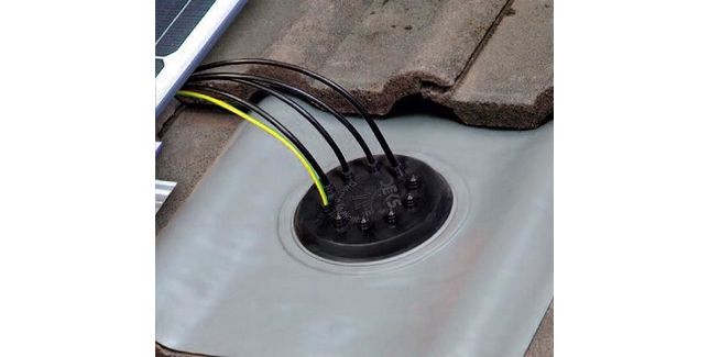 SolarDek Black EPDM Nulead Multicable Flashing - 410mm x 490mm