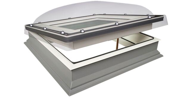 FAKRO DMC-C P2 Double Glazed Domed Manual Flat Roof Window - 90cm x 120cm