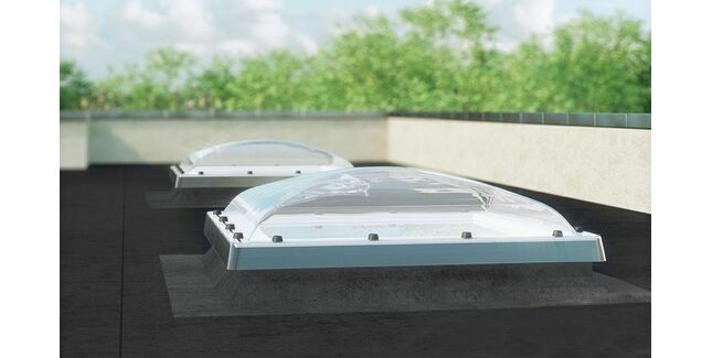 FAKRO DMC-C Secure Manual Double Glazed P4 Polycarbonate Domed Flat Roof Window - 120cm x 120cm