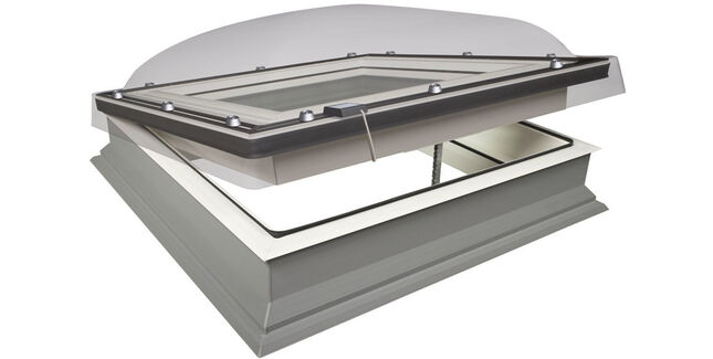 FAKRO DEC-C P2 Z-Wave Opening Double Glazed Flat Roof Domed Window - 100cm x 100cm