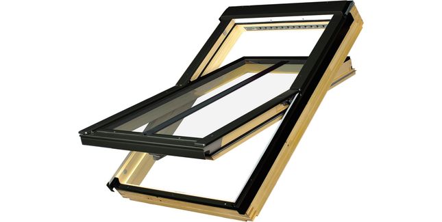 FAKRO White PU Coated Pine Conservation Centre Pivot Electric Double Glazed Roof Window (FTU-V/C Z-Wave)