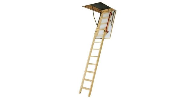 Fakro LDK Sliding Wooden Loft Ladder and Hatch - 280cm