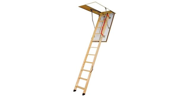 Fakro LWF 60 Fire Resistant Folding Wooden Loft Ladder and Hatch - 86 x 130 x 280cm