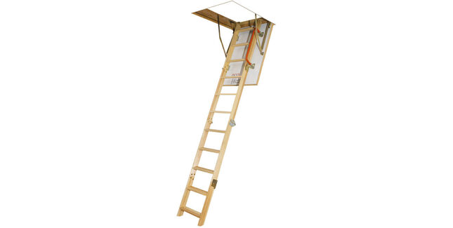 Fakro LWK Komfort 4 Section Folding Wooden Loft Ladder and Hatch - 60 x 100 x 280cm