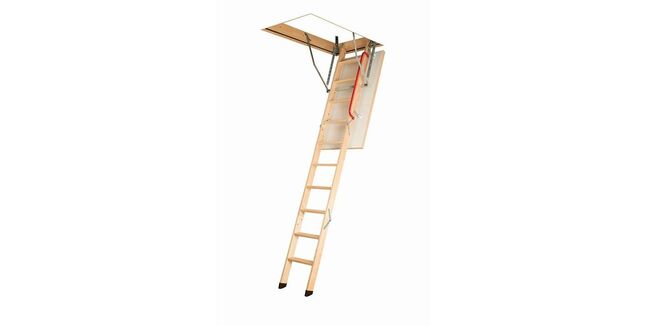 Fakro LWK Komfort 3 Section Folding Wooden Loft Ladder & Hatch - 305cm