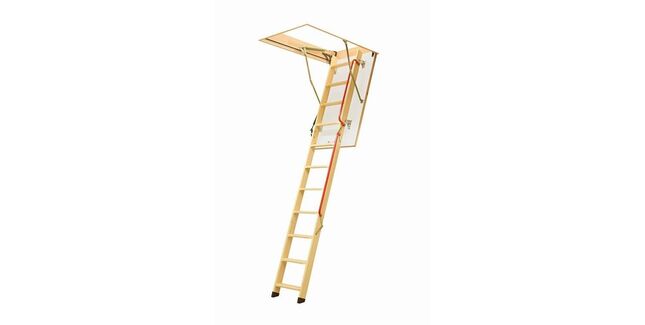 Fakro LWL Extra Folding Wooden Loft Ladder & Hatch with Support Mechanism - 280cm