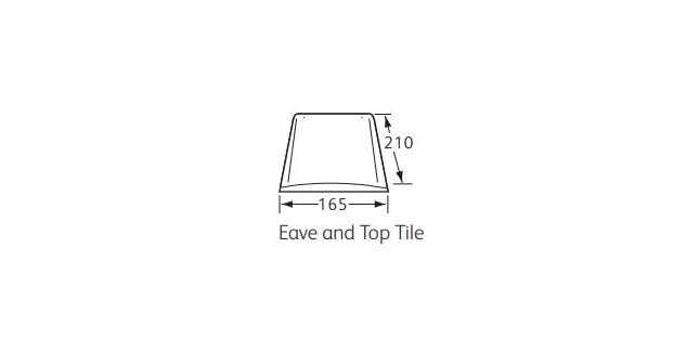Forticrete Double Lapped Concrete Plain Eaves &amp; Top Tile - 210mm x 165mm